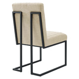 Indulge Channel Tufted Fabric Dining Chair by Lefancy