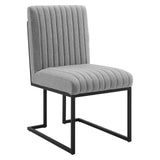 Indulge Channel Tufted Fabric Dining Chair by Lefancy