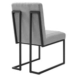 Indulge Channel Tufted Fabric Dining Chair by Lefancy