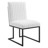 Indulge Channel Tufted Fabric Dining Chair by Lefancy