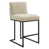 Indulge Channel Tufted Fabric Counter Stool by Lefancy