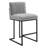 Indulge Channel Tufted Fabric Counter Stool by Lefancy
