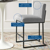 Indulge Channel Tufted Fabric Counter Stool by Lefancy