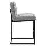 Indulge Channel Tufted Fabric Counter Stool by Lefancy