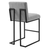 Indulge Channel Tufted Fabric Counter Stool by Lefancy
