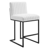 Indulge Channel Tufted Fabric Counter Stool by Lefancy