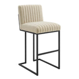 Indulge Channel Tufted Fabric Bar Stool by Lefancy