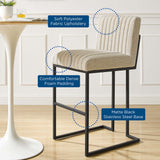 Indulge Channel Tufted Fabric Bar Stool by Lefancy