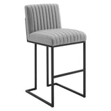 Indulge Channel Tufted Fabric Bar Stool by Lefancy