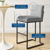 Indulge Channel Tufted Fabric Bar Stool by Lefancy