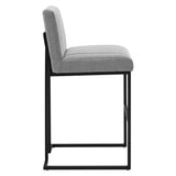 Indulge Channel Tufted Fabric Bar Stool by Lefancy