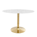 Verne 48" Oval Artificial Marble Dining Table by Lefancy