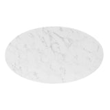 Verne 48" Oval Artificial Marble Dining Table by Lefancy