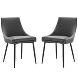 Viscount Vegan Leather Dining Chairs Set of 2 by Lefancy