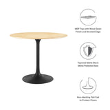 Lippa 36" Round Wood Grain Dining Table by Lefancy