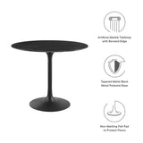 Lippa 36" Round Artificial Marble Dining Table by Lefancy