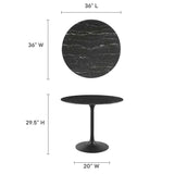 Lippa 36" Round Artificial Marble Dining Table by Lefancy