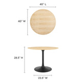 Lippa 40" Round Wood Grain Dining Table by Lefancy