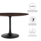 Lippa 48" Round Wood Grain Dining Table by Lefancy