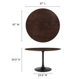 Lippa 48" Round Wood Grain Dining Table by Lefancy