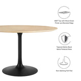 Lippa 48" Round Wood Grain Dining Table by Lefancy