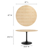 Lippa 48" Round Wood Grain Dining Table by Lefancy