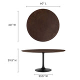 Lippa 60" Round Wood Grain Dining Table by Lefancy