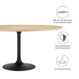 Lippa 60" Round Wood Grain Dining Table by Lefancy