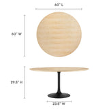 Lippa 60" Round Wood Grain Dining Table by Lefancy