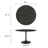 Lippa 48" Round Artificial Marble Dining Table by Lefancy