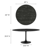 Lippa 60" Round Artificial Marble Dining Table by Lefancy