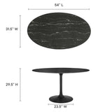 Lippa 54" Oval Artificial Marble Dining Table by Lefancy