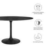 Lippa 54" Oval Artificial Marble Dining Table by Lefancy