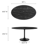 Lippa 60" Oval Artificial Marble Dining Table by Lefancy