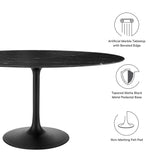 Lippa 60" Oval Artificial Marble Dining Table by Lefancy