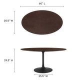 Lippa 60" Oval Wood Grain Dining Table by Lefancy