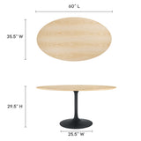 Lippa 60" Oval Wood Grain Dining Table by Lefancy