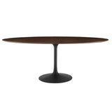 Lippa 78" Oval Wood Grain Dining Table by Lefancy