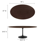 Lippa 78" Oval Wood Grain Dining Table by Lefancy