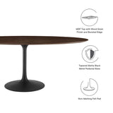 Lippa 78" Oval Wood Grain Dining Table by Lefancy