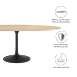 Lippa 78" Oval Wood Grain Dining Table by Lefancy