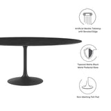 Lippa 78" Oval Artificial Marble Dining Table by Lefancy