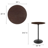 Lippa 28" Round Wood Grain Bar Table by Lefancy