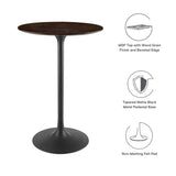 Lippa 28" Round Wood Grain Bar Table by Lefancy