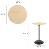 Lippa 28" Round Wood Grain Bar Table by Lefancy