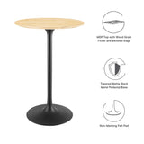 Lippa 28" Round Wood Grain Bar Table by Lefancy