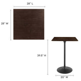 Lippa 28" Square Wood Grain Bar Table by Lefancy