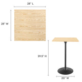 Lippa 28" Square Wood Grain Bar Table by Lefancy