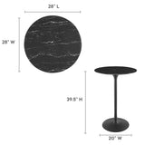 Lippa 28" Round Artificial Marble Bar Table by Lefancy