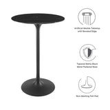 Lippa 28" Round Artificial Marble Bar Table by Lefancy